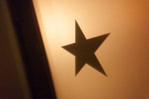 Star on the door of a dressing room