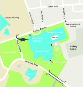 Map showing entrance